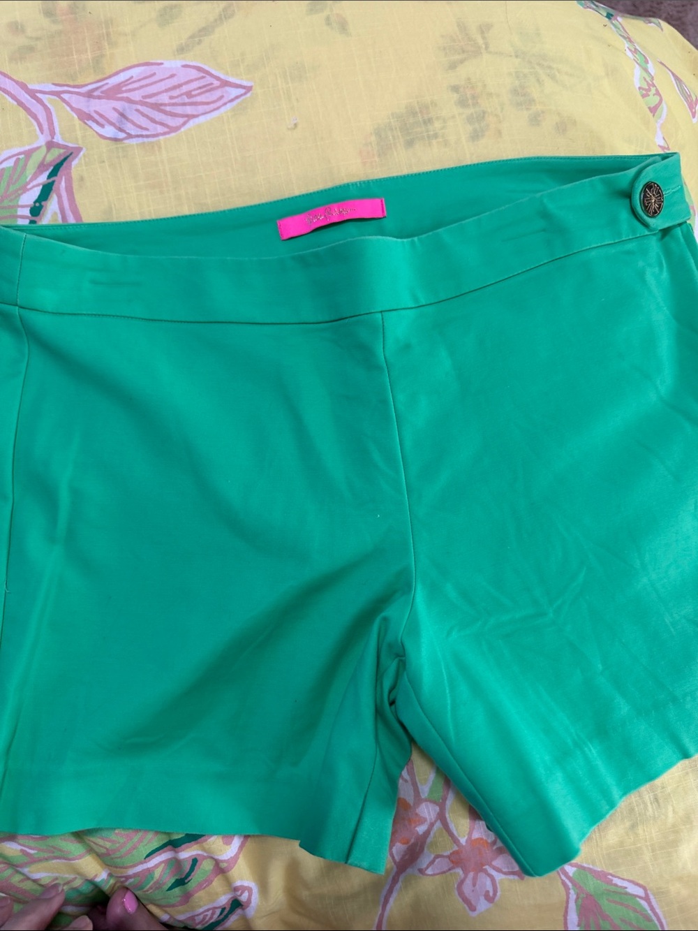 Lilly Pulitzer Emerald Green High-Waist Tailored Shorts
